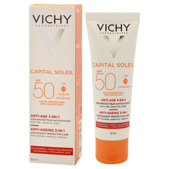 Capital Soleil 3-In-1 Anti-Aging SPF 50 by Vichy Laboratories 1.69 oz Sunscreen - Picture 4 of 6